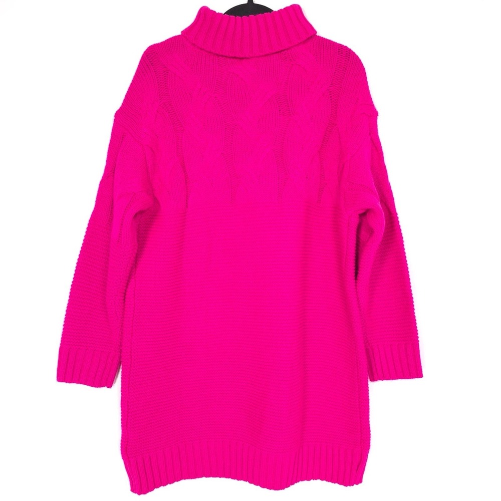 Anthropologie Callahan‎ Size XS Cable Knit Sweater Dress Hot Pink Mini Colorful - Picture 7 of 11